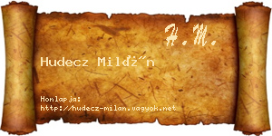 Hudecz Milán névjegykártya