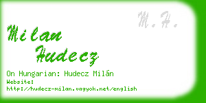 milan hudecz business card